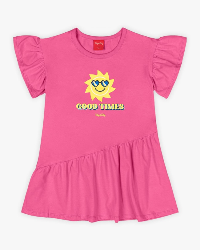 Vestido Infantil com Babados Estampa Sol - Kely kety - Blossom-63c66376-2480-40f1-9273-a4e83912fd80