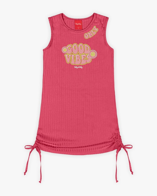 Vestido Infantil com Detalhe em Amarração - Kely Kety - Rosa