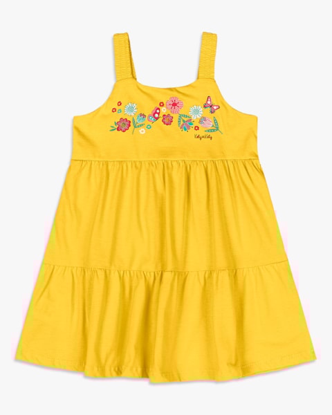 Vestido Infantil com Estampa Floral e Babados - Kely Kety - Sol