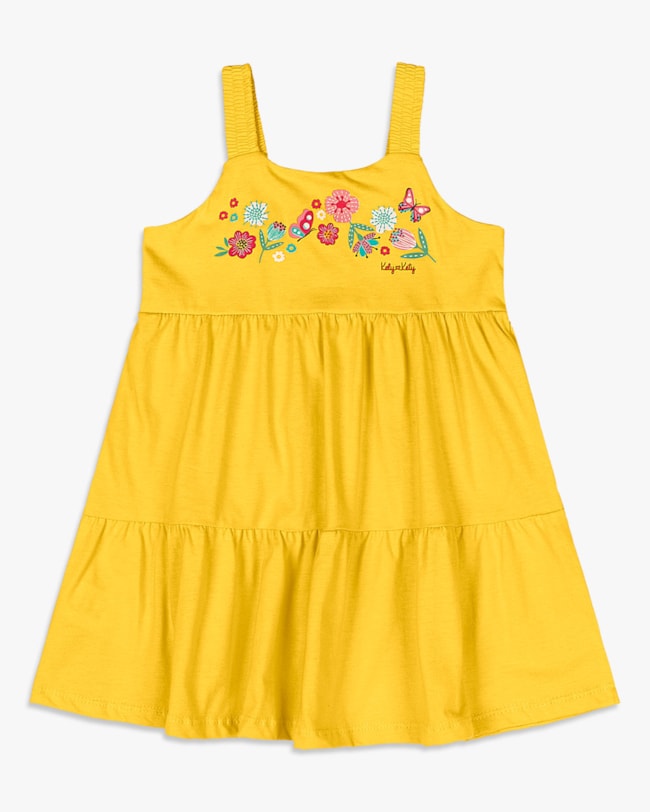Vestido Infantil com Estampa Floral e Babados - Kely Kety - Sol-c30a0dce-b49b-4846-8f33-ed2cd48700aa
