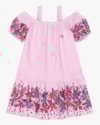 Vestido Infantil com Estampa Floral e Mangas Bufantes - Kely Kety - Astral-5e096a3f-2f36-4103-90f0-24028b27e368
