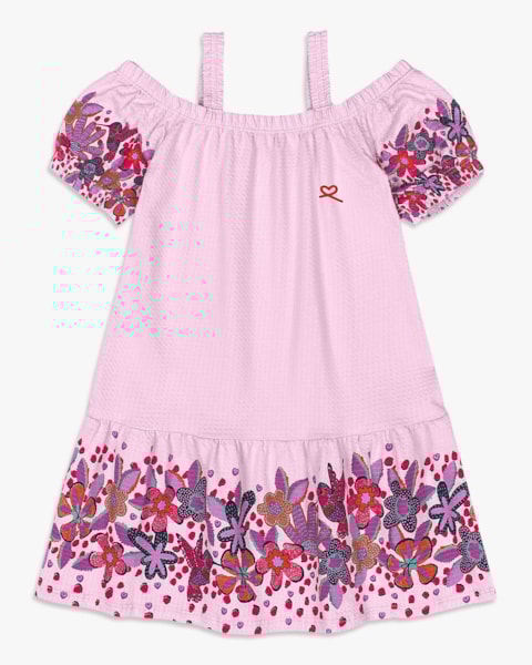 Vestido Infantil com Estampa Floral e Mangas Bufantes - Kely Kety - Astral