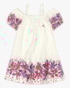 Vestido Infantil com Estampa Floral e Mangas Bufantes - Kely Kety - Natural-48ee120b-2a19-445e-bab8-f0d49d848cab