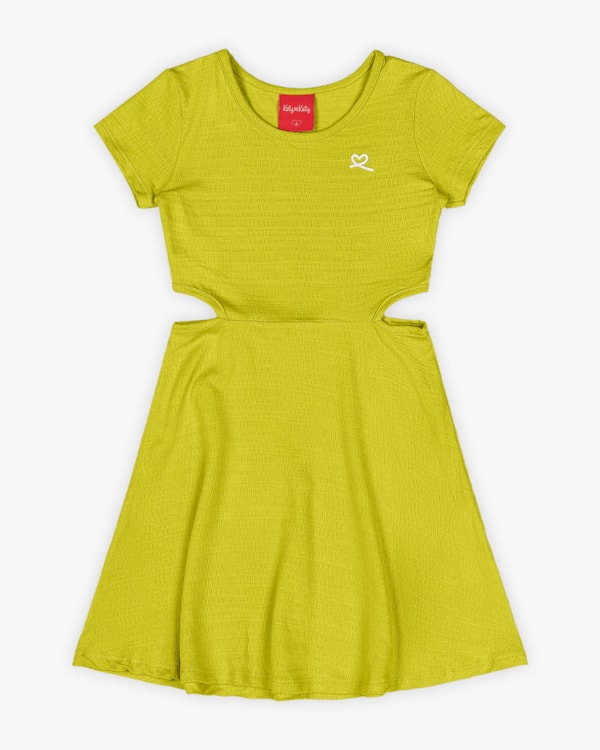 Vestido Infantil com Recorte Cut Out - Kely Kety - Aspargos