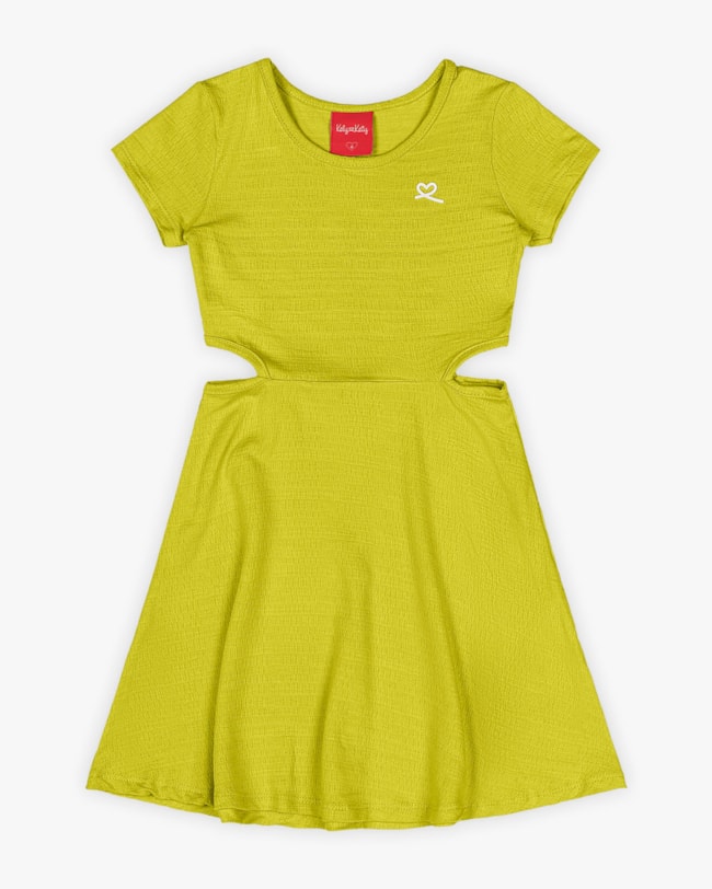 Vestido Infantil com Recorte Cut Out - Kely Kety - Aspargos-cc8fa687-5453-4e51-9570-b5d688e609ec