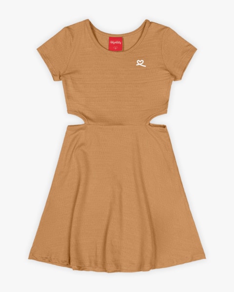 Vestido Infantil com Recorte Cut Out - Kely Kety - Capim Dourado