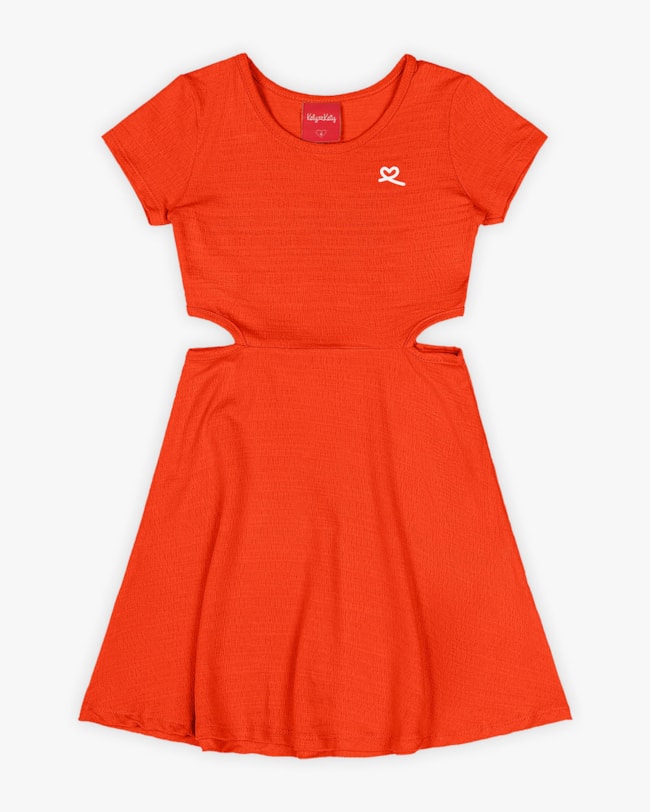 Vestido Infantil com Recorte Cut Out - Kely Kety - Carrot-38369ded-64f2-4bf7-b996-36b6f5f8e0c5