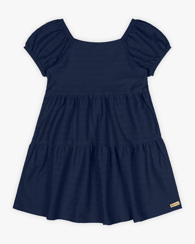Vestido Infantil em Algodão com Babados - Kely Kety - Oxford-4576619e-1e04-4610-9e8b-e133b30f7888