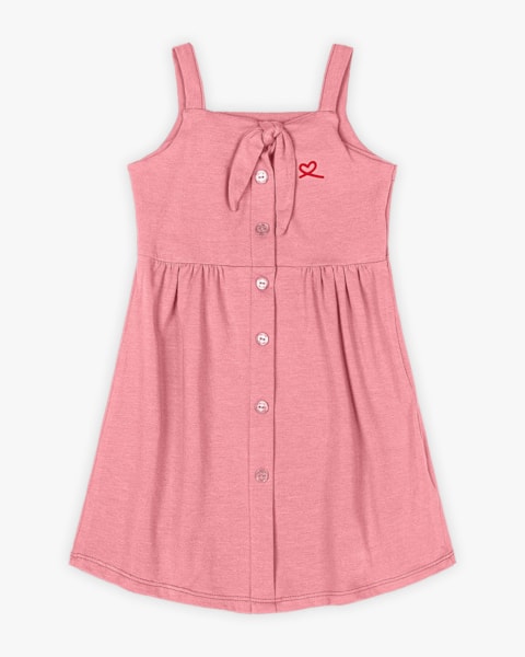 Vestido Infantil em Cotton com Amarração - Kely Kety - Bala de Goma