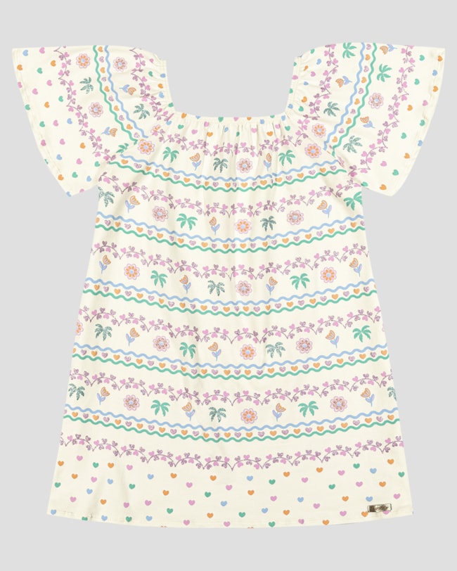 Vestido Infantil em Cotton Estampado Kely Kety Branco-bf6f8902-e5d1-42d0-b737-308667af18c8