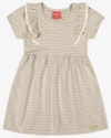 Vestido Infantil em Malha Listrada com Babado - Kely Kety - Tapioca-8b16847c-45cb-4591-8e94-de1e81bf52e5