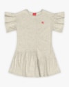 Vestido Infantil em Meia Malha com Babados - Kely Kety - Mescla-3c499532-0b1a-4ea4-9b5d-bd8df6f59ede