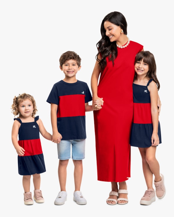 Vestido Infantil em Meia Malha com Babados - Kely Kety - Oxford