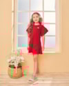 Vestido Infantil em Meia Malha com Babados - Kely Kety - Tomato-a6a539bf-340f-416b-b8a3-9c11b300140e