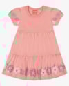 Vestido Infantil em Meia Malha com Estampa Relevo - Kely Kety - Rosa-1e99675d-2845-498d-b4fb-3b21def4a261