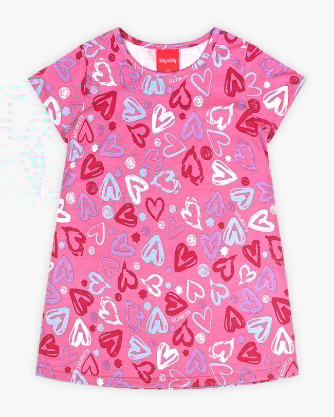 Vestido Infantil em Meia Malha Estampa Corações - Kely Kety - Choque-e2a2bc39-d448-4ec7-9683-d08f7f810760