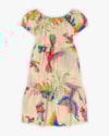 Vestido Infantil em Meia Malha Estampa Tropical - Kely Kety - Deserto-ba719f8d-2120-417e-9306-0ebe6fdc7130