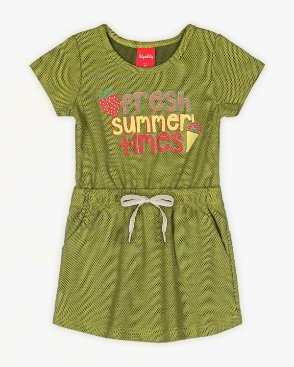 Vestido Infantil em Moletinho com Bolsos - Kely Kety - Oliveira