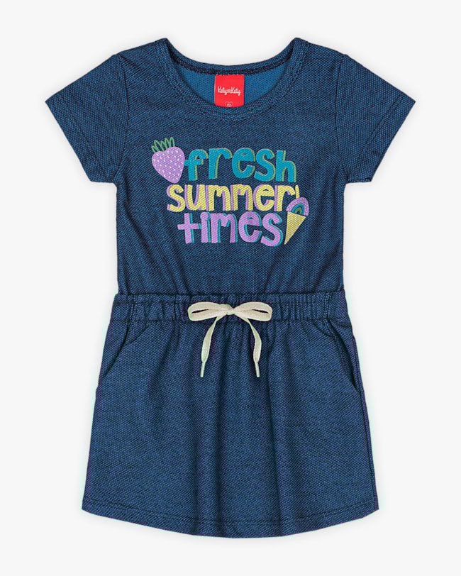 Vestido Infantil em Moletinho com Bolsos - Kely Kety - Oxford-c10ea42c-df6f-4963-8cd4-8a6e6e22690a