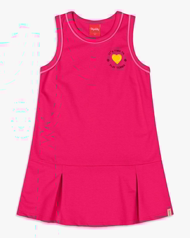 Vestido Infantil em Moletinho com Estampa - Kely Kety - Cherry-960cf036-ac77-428b-91df-bcc91a2888e3