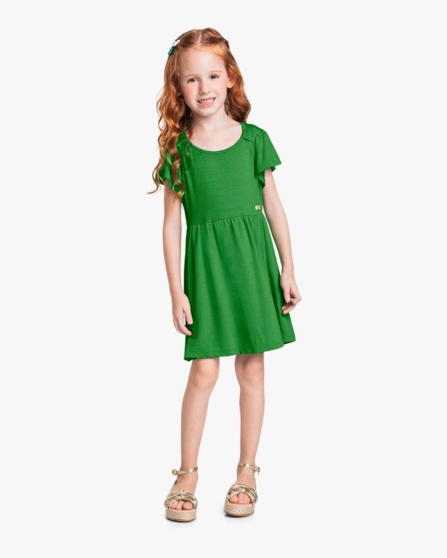 Vestido Infantil em Viscose com Babado - Kely Kety - Online-db29e519-bc09-453e-b745-638b031044fc