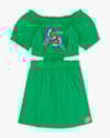 Vestido Infantil em Viscose Linho com Estampa Araras - Folha-42529512-dd1b-4c90-935c-91d62a345cfb