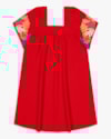 Vestido Infantil em Viscose Linho com Estampa Manga - Kely Kety - Carmim-10-2fbaf8d3-f1c8-4b5e-81e7-d91d1091e61a