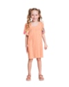 Vestido Infantil em Viscose Linho com Estampa Manga - Kely Kety - Pessego-10-55434a66-78d4-47f5-9de8-36d9285081fb