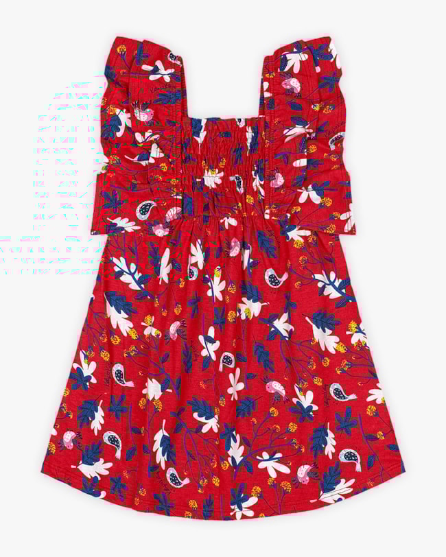 Vestido Infantil Estampa Flores - Kely Kety - Tomato-37128e70-c159-4ee9-9bd1-0c6d25d32d5b