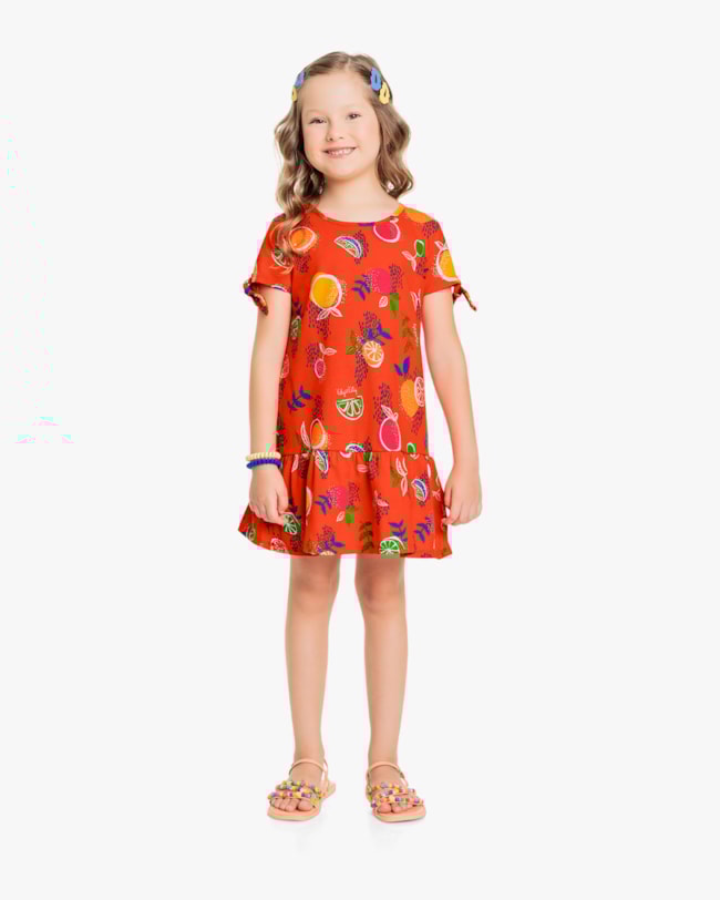 Vestido Infantil Estampa Frutas- Kely Kety - Carrot-a8adac6c-3ebf-432c-931c-42d215800a88