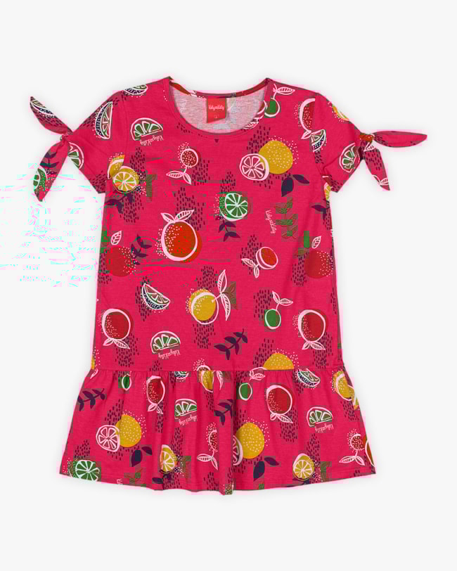 Vestido Infantil Estampa Frutas- Kely Kety - Cherry-1e7c36bc-ae76-4901-96b5-45443503e964