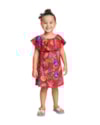 Vestido Infantil Estampa Tropical em Meia Malha - Kely Kety - Carmim-52215e35-29ef-4377-8346-3ba8e82cfb8a