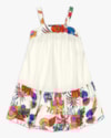 Vestido Infantil Estampado com Alças e Babados – Kely Kety - Natural -01-4ecca12e-2e3e-4705-b474-c44bcfb5ff4b
