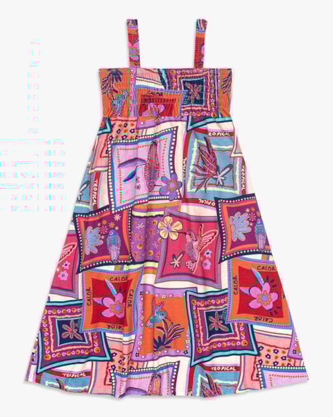 Vestido Infantil Estampado com Laço nas Costas - Kely Kety - Ibiza