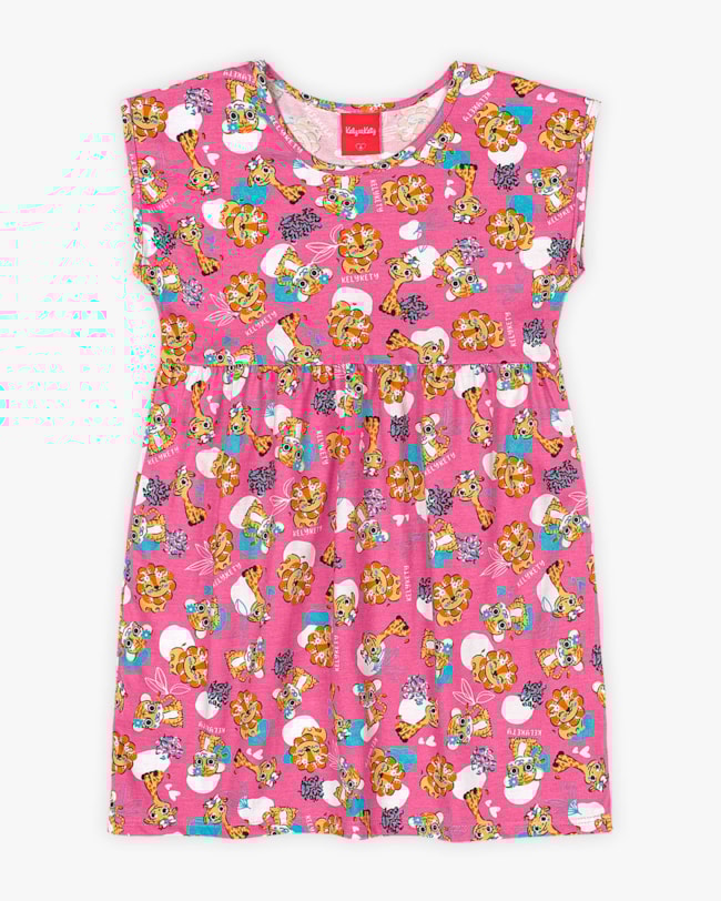 Vestido Infantil Estampado em Meia Malha - Kely Kety - Blossom-a3bdd571-e07e-4e4e-a64d-17d0daaef50d