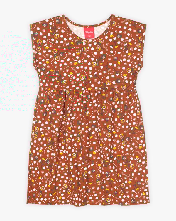 Vestido Infantil Estampado em Meia Malha - Kely Kety - Inca
