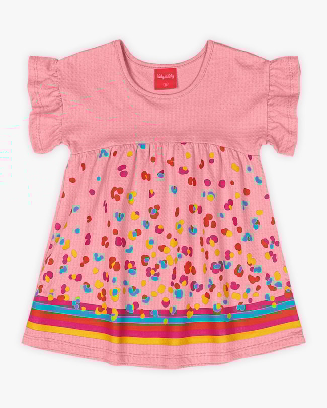 Vestido Infantil Estampado Malha Texturizada - Kely Kety - Bala de Goma-b5056be9-ec9c-44d7-816a-1205d69049fd