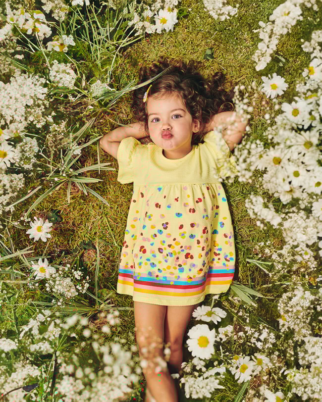 Vestido Infantil Estampado Malha Texturizada - Kely Kety - Pinacolada-b5222cd6-49ae-4707-baef-7925281e78d5