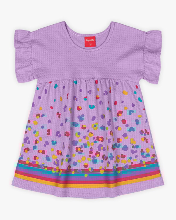 Vestido Infantil Estampado Malha Texturizada - Kely Kety - Sinfonia
