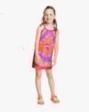 Vestido Infantil Estampado Tropical com Alças - Kely Kety - Cherry-484e3e35-bb33-48a7-afaa-9f26e6cfd167