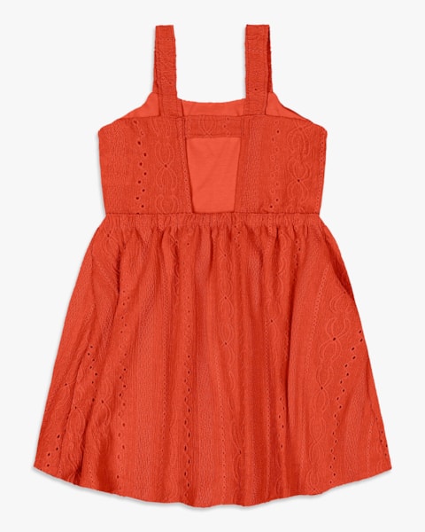 Vestido Infantil Evasê em Malha Laise - Kely Kety- Sweet Coral