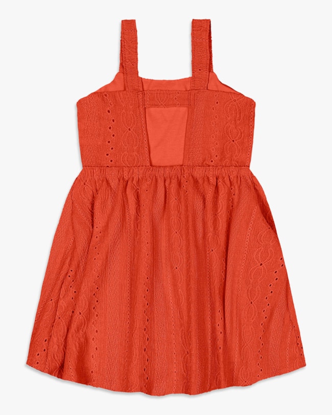 Vestido Infantil Evasê em Malha Laise - Kely Kety- Sweet Coral-2e35fe7a-376e-4b87-ba53-77601b11e4b7