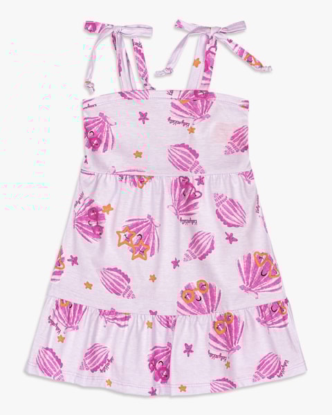 Vestido Infantil Evasê Estampado em Meia Malha - Kely Kety - Tule