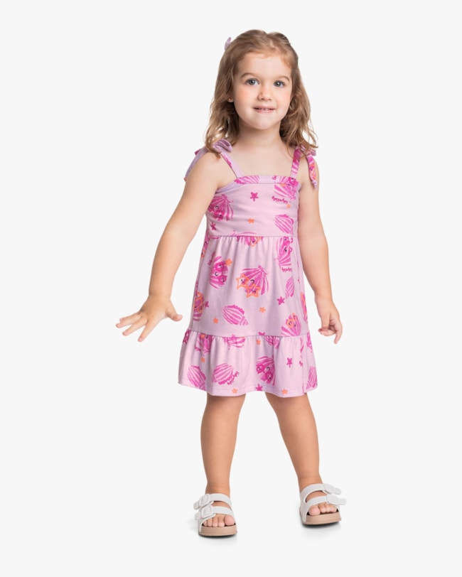 Vestido Infantil Evasê Estampado em Meia Malha - Kely Kety - Tule-354e72fa-1544-4b26-9ee8-0b2a931ada75