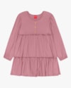 Vestido Infantil Manga Longa com Babado - Kely Kety - New Rose-c7ae618e-1bed-4fc7-81d4-cbf9fbd4fdcb