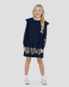 Vestido Infantil Manga Longa com Estampa e Babado - Kely Kety - Azul-447e1c81-f087-4684-a606-c6d006725ef1