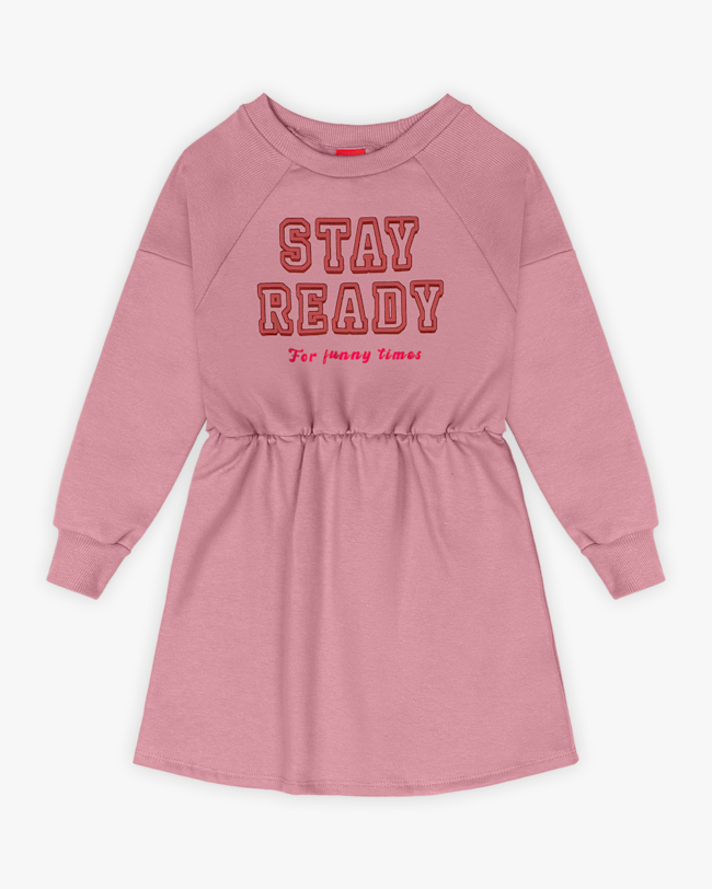 Vestido Infantil Manga Longa em Moletom com Estampa - Kely Kety - Rose-10-e40a44c3-1de0-4c10-b4b6-5739a6b54e86