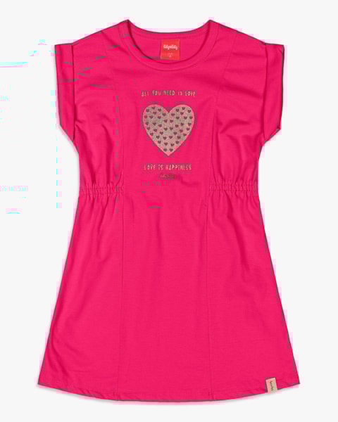 Vestido Infantil Menina com Detalhe de Coração - Kely Kety - Cherry