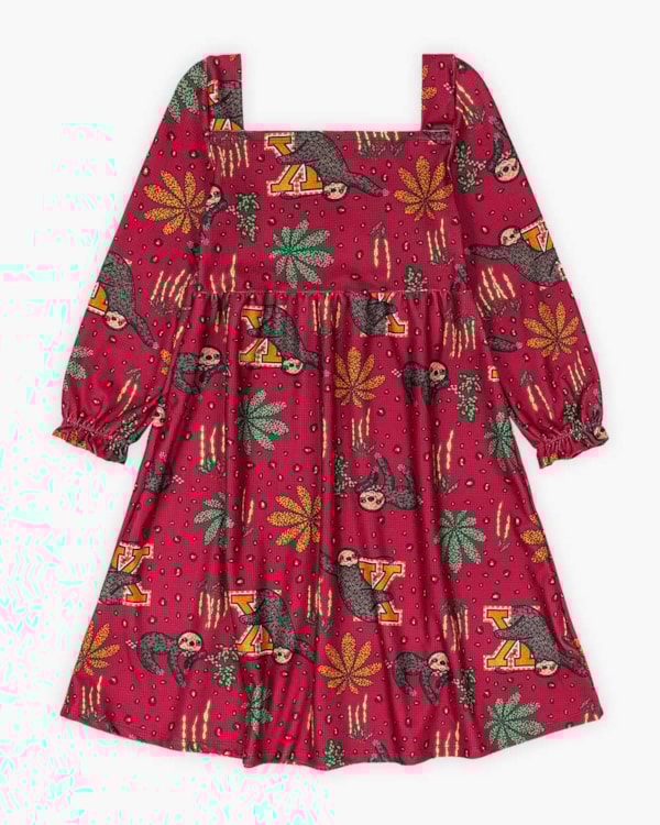 Vestido Infantil Menina Estampado com Manga Longa - Kely Kety - Wine