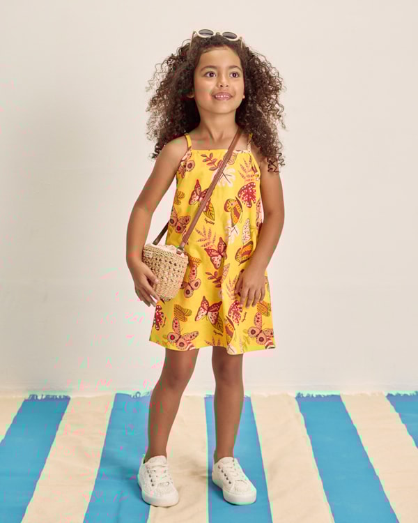 Vestido Infantil Regata em Malha Estampada - Kely Kety - Ipê